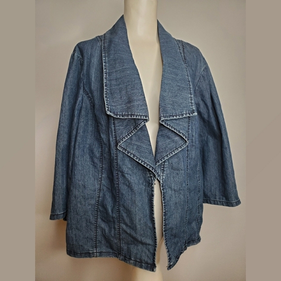 Dress Barn  Waterfall Front Denim Jacket - Picture 1 of 4